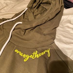 Orangetheory Fitness Cowl Neck Hoodie Olive Green NWT Women’s small OTF